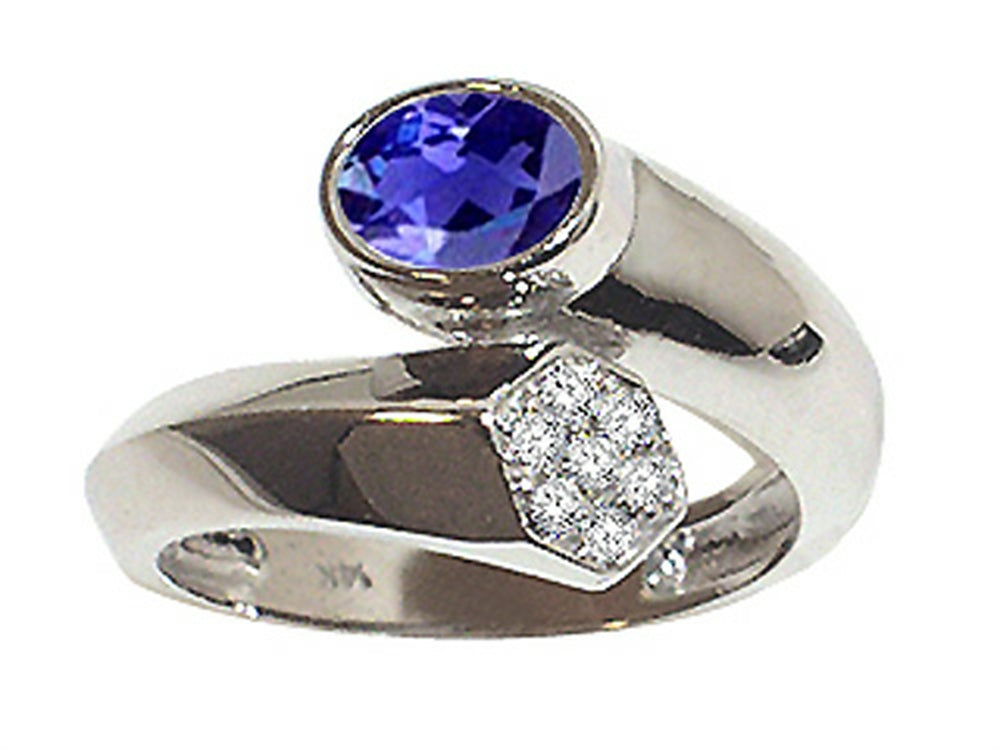 Tommaso Design Oval 7x5mm Genuine Iolite Ring