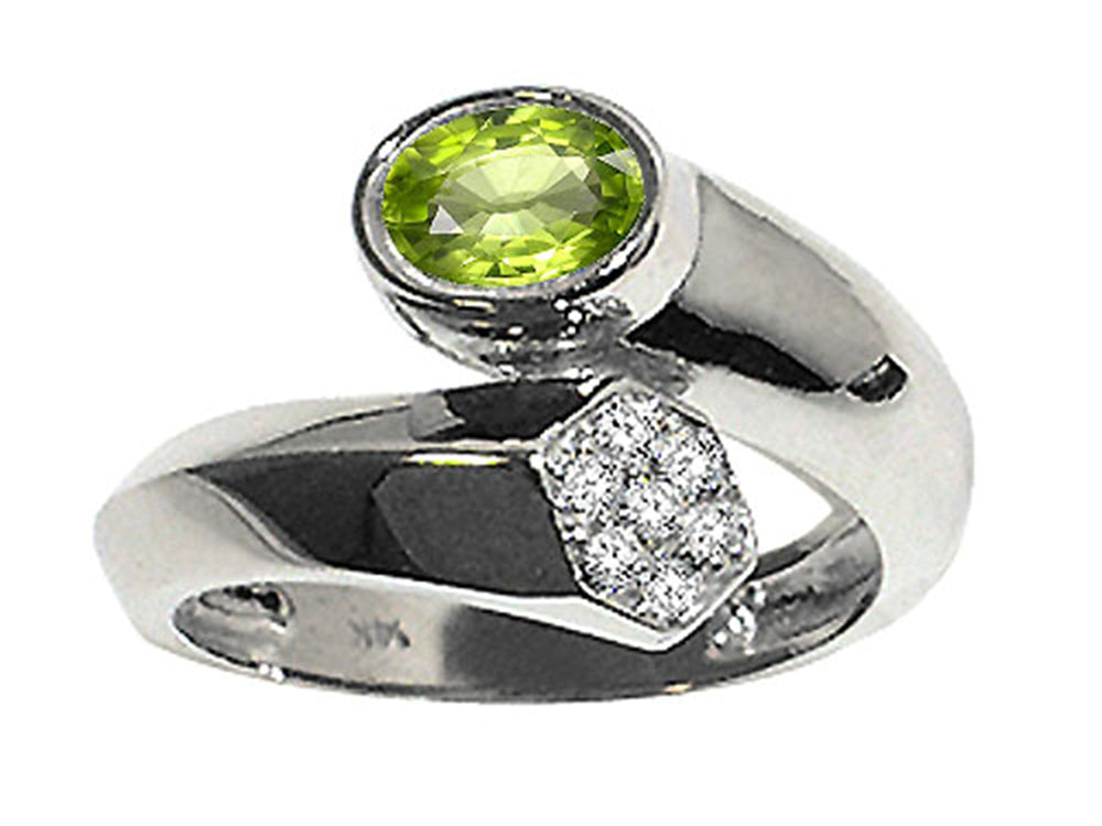Tommaso Design Oval 7x5mm Genuine Peridot Ring