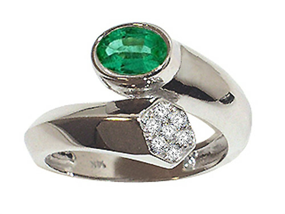 Tommaso Design Genuine Emerald Ring