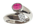 Tommaso Design Genuine Ruby and Diamond Ring