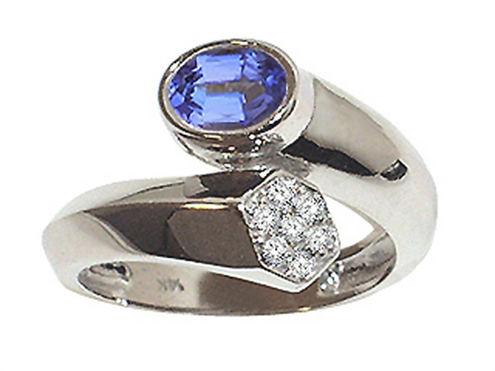 Tommaso Design Oval 7x5mm Genuine Tanzanite Ring