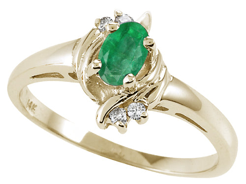 Tommaso Design Genuine Emerald Ring