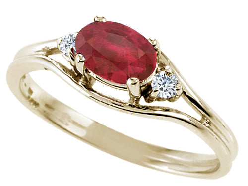 Tommaso Design Genuine Ruby and Diamonds Ring
