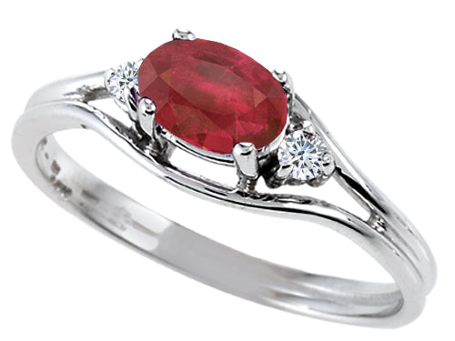 Tommaso Design Genuine Ruby and Diamonds Ring