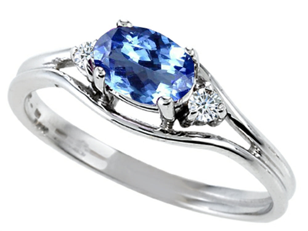 Tommaso Design Oval 6x4 mm Genuine Tanzanite Ring