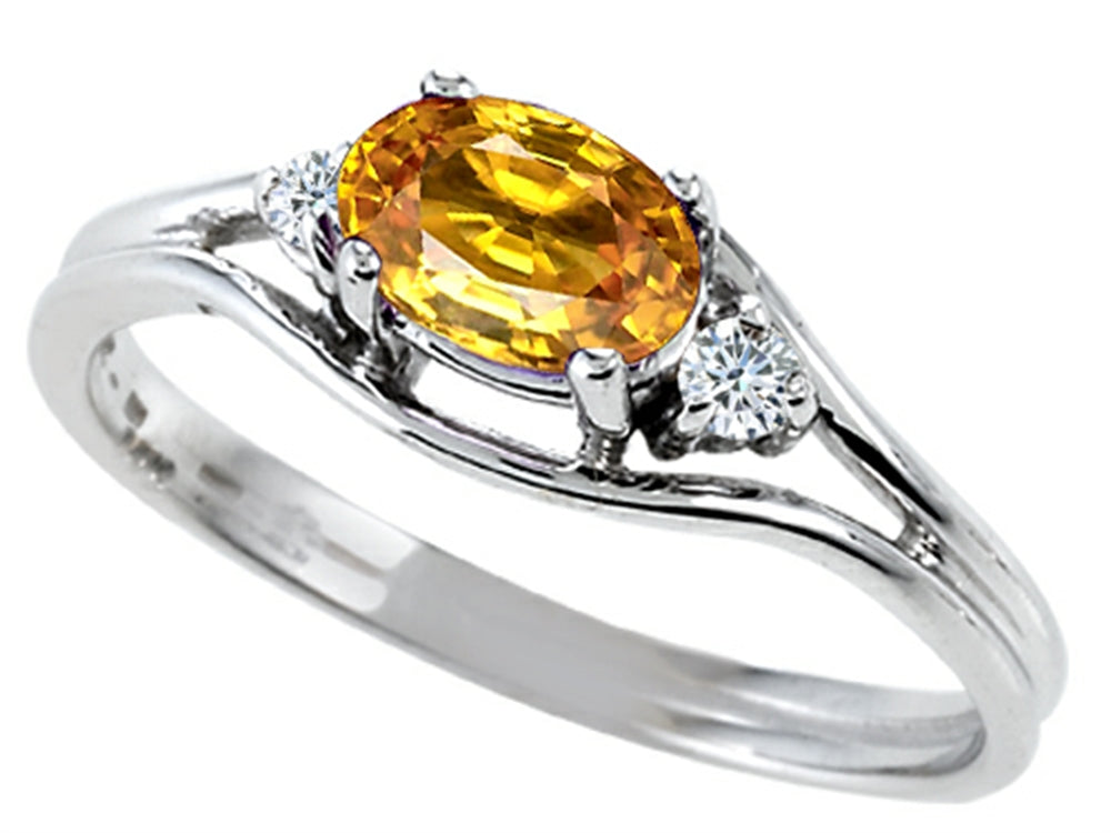 Tommaso Design Oval 6x4 mm Genuine Citrine Ring