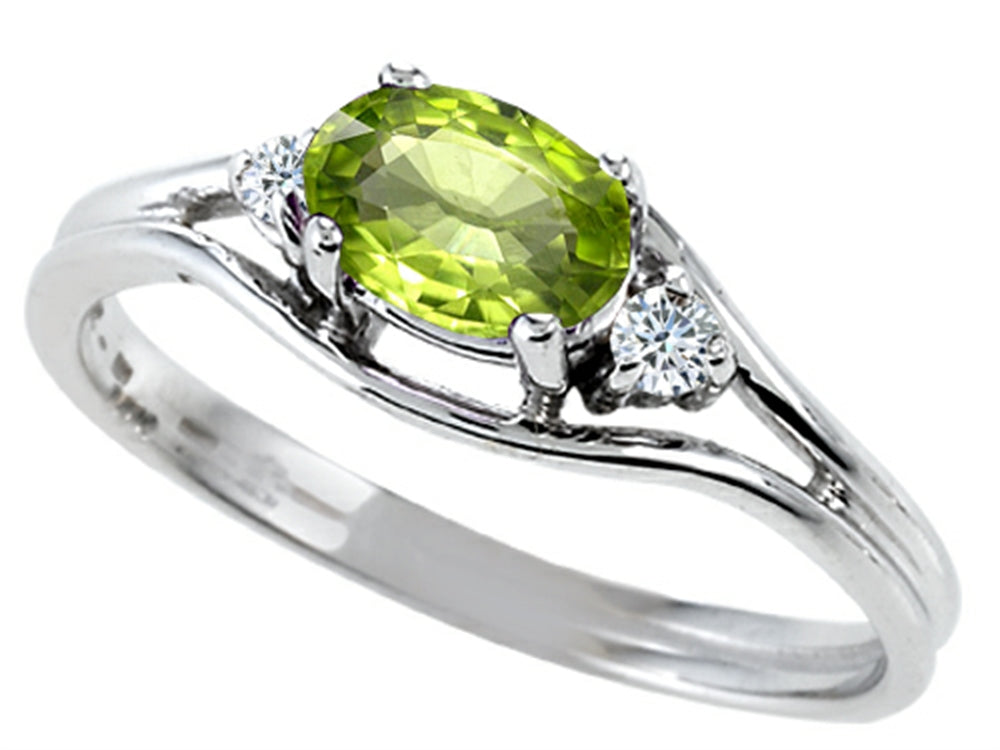 Tommaso Design Oval 6x4 mm Genuine Peridot Ring