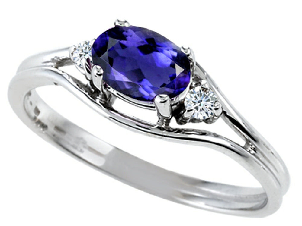 Tommaso Design Oval 6x4 mm Genuine Iolite Ring