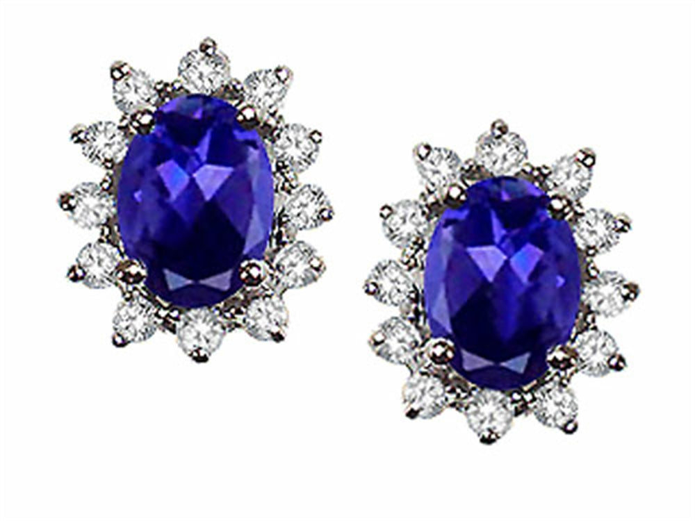 Tommaso Design Oval 8x6 mm Genuine Iolite Earrings