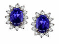 Tommaso Design Oval 8x6 mm Genuine Iolite Earrings