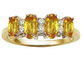 Tommaso Design Oval 5x3mm Genuine 4 Stone Citrine Ring