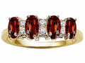 Tommaso Design Genuine 4 Stone Garnet Ring