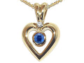 Tommaso Design Round 4mm Genuine Sapphire Heart Shaped Pendant Necklaces
