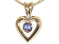 Tommaso Design Round 4mm Genuine Tanzanite Heart Shaped Pendant Necklaces