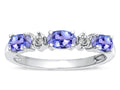 Tommaso Design Oval 5x3mm Genuine Tanzanite three stone oval band