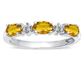 Tommaso Design Oval 5x3mm Genuine Citrine three stone oval band