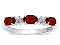 Tommaso Design Genuine Garnet three stone oval band