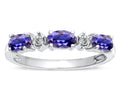Tommaso Design Oval 5x3mm Genuine Iolite three stone oval band