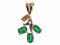 Tommaso Design Oval 5x3mm Genuine Emerald Pendant Necklace