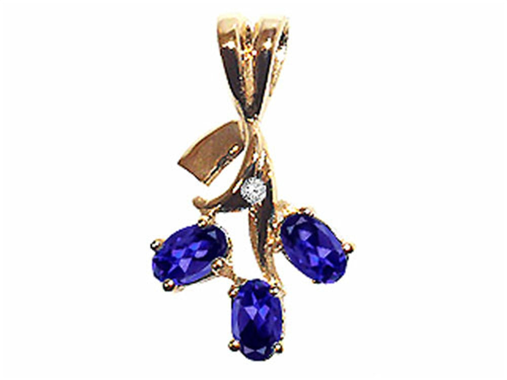 Tommaso Design Oval 5x3mm Genuine Iolite Pendant Necklace