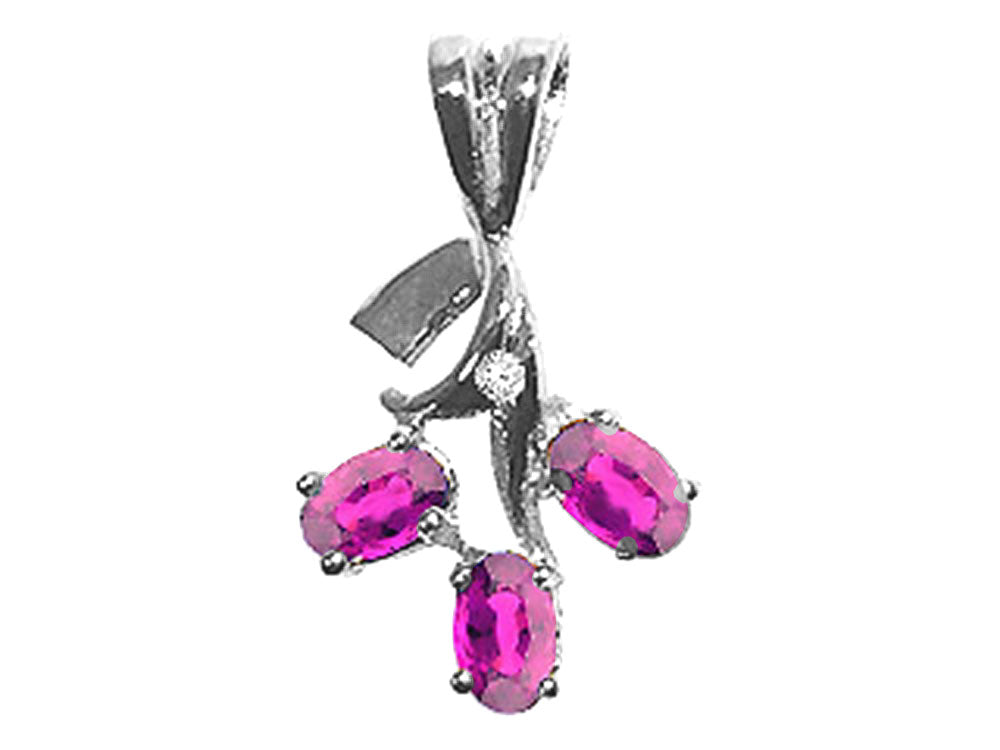 Tommaso Design™ Oval 5x3mm Genuine Pink Tourmaline Pendant Necklace