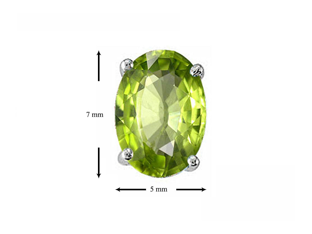 Tommaso Design 7x5mm Oval Genuine Peridot Earrings Studs