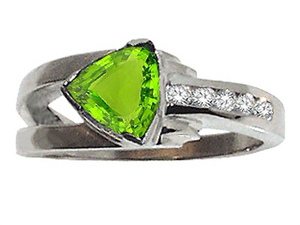 Tommaso Design Trillion 7mm Genuine Peridot Ring