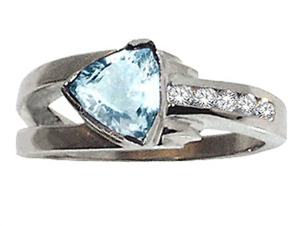 Tommaso Design Genuine Aquamarine Ring