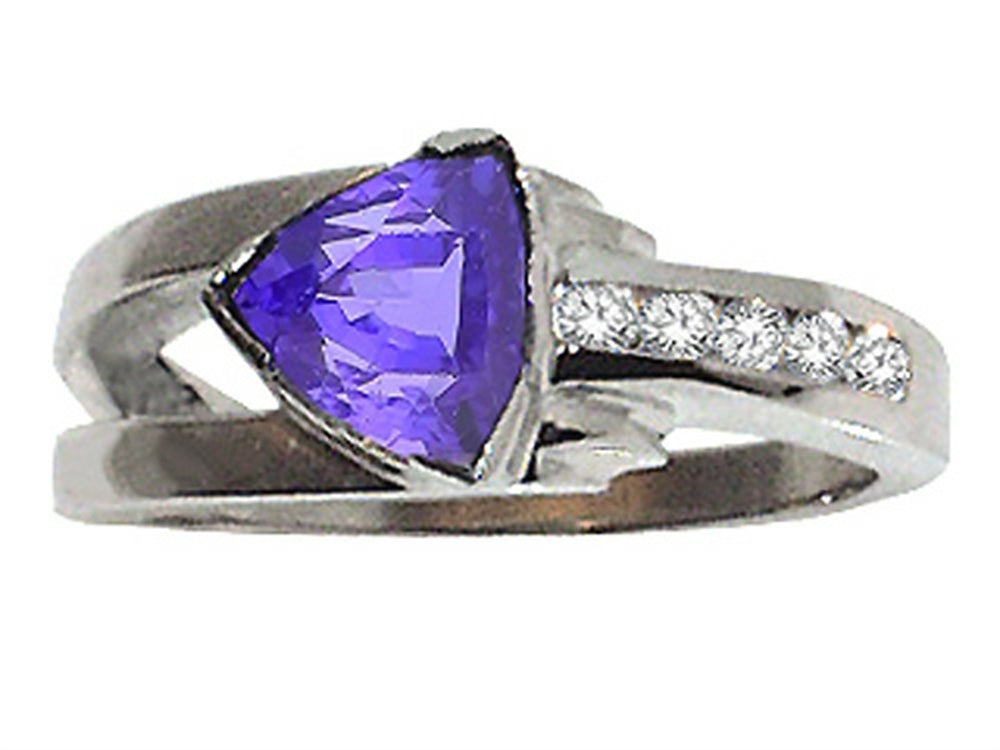 Tommaso Design Trillion 7mm Genuine Tanzanite Ring