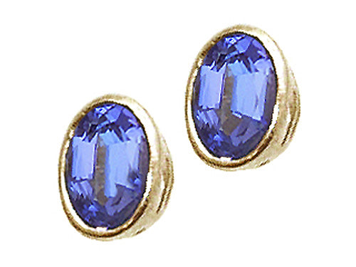 Tommaso Design™ Oval 7x5mm Genuine Tanzanite Earrings