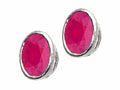 Tommaso Design Genuine Oval Ruby Earrings 7x5mm