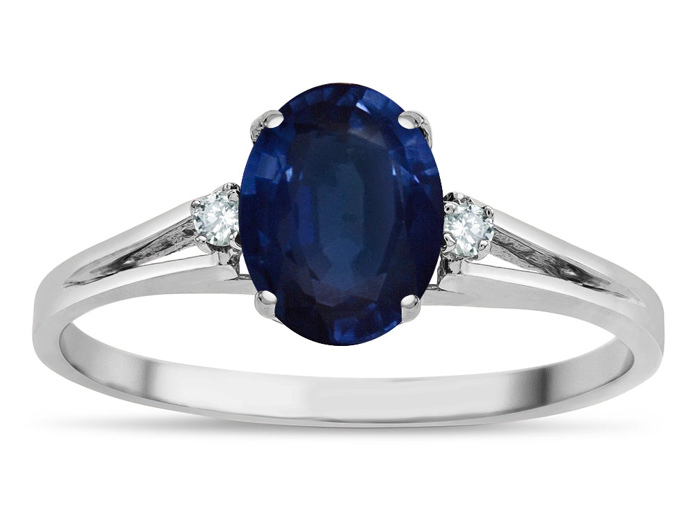 Tommaso Design Genuine Oval Sapphire Ring