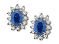 Tommaso Design Oval 7x5mm Genuine Sapphire Earrings