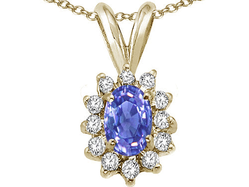 Tommaso Design™ Oval 7x5mm Genuine Tanzanite Pendant Necklace