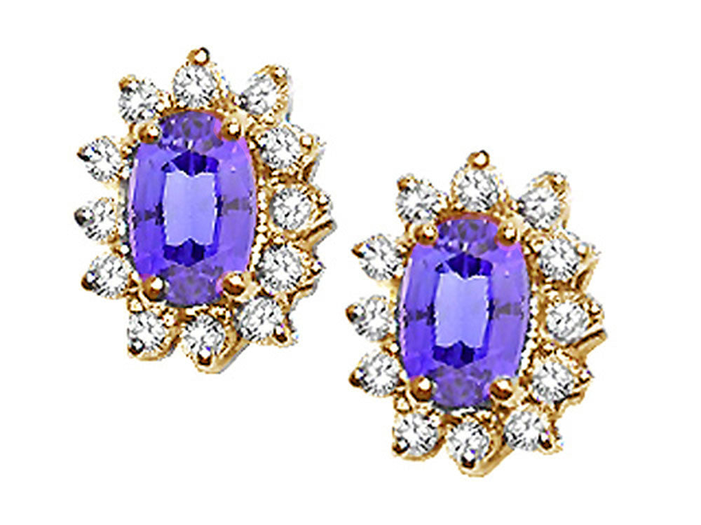 Tommaso Design™ Oval 7x5mm Genuine Tanzanite Earrings