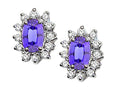 Tommaso Design Oval 7x5mm Genuine Tanzanite Earrings