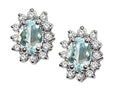 Tommaso Design Oval 7x5mm Genuine Aquamarine Earrings