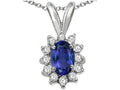 Tommaso Design Oval 7x5mm Genuine Iolite Pendant Necklace