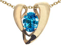 Tommaso Design Oval 9x7mm Genuine Blue Topaz Pendant Necklace Enhancer