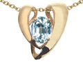 Tommaso Design Oval 9x7mm Genuine Aquamarine Pendant Necklace Enhancer