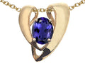 Tommaso Design Oval 9x7mm Genuine Iolite Pendant Necklace Enhancer