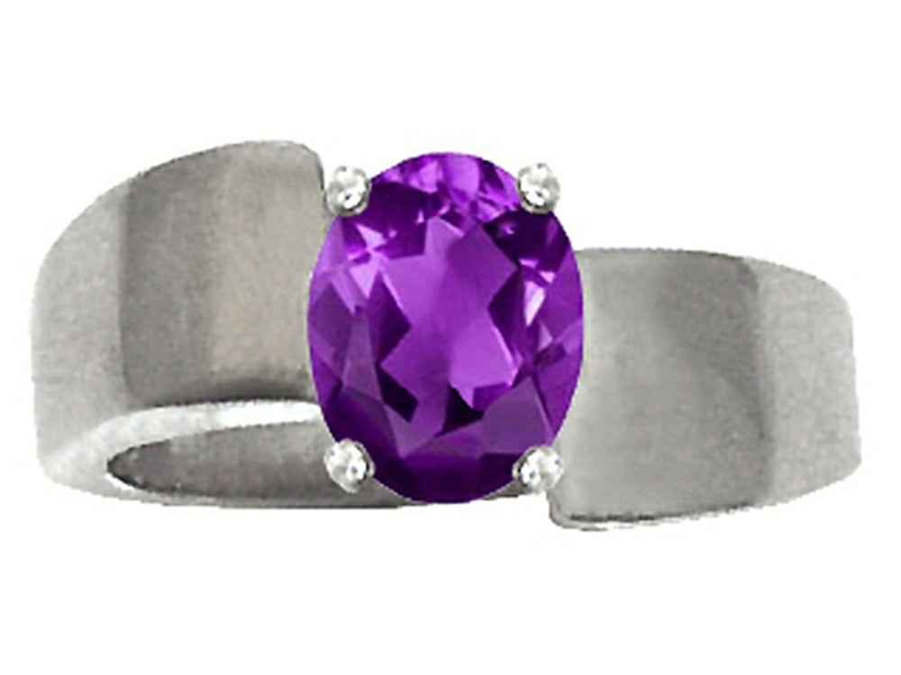 Tommaso Design Genuine Amethyst Ring