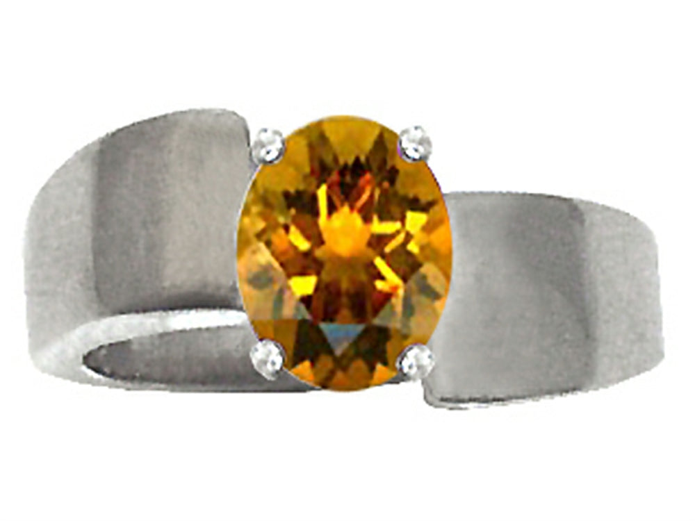 Tommaso Design Oval 9x7mm Genuine Citrine Ring