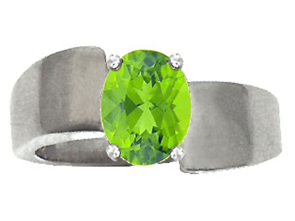 Tommaso Design Oval 9x7mm Genuine Peridot Ring