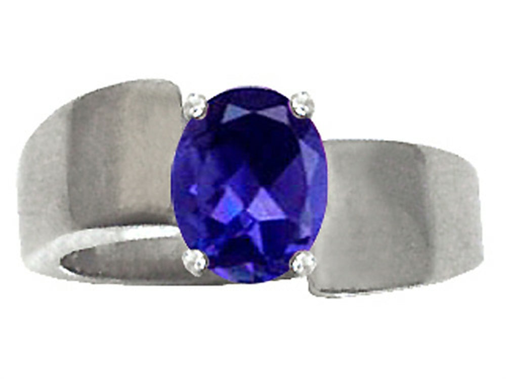 Tommaso Design Oval 9x7mm Genuine Iolite Ring