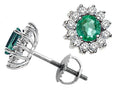 Tommaso Design Round 5mm Genuine Emerald s Screw Back Earrings Studs