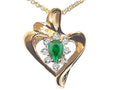 Tommaso Design Pear Shape 6x4mm Genuine Emerald Heart Shaped Pendant Necklace