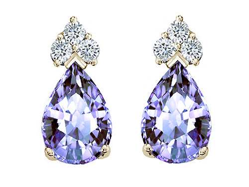 Tommaso Design™ Pear Shape 7x5mm Genuine Tanzanite Earrings