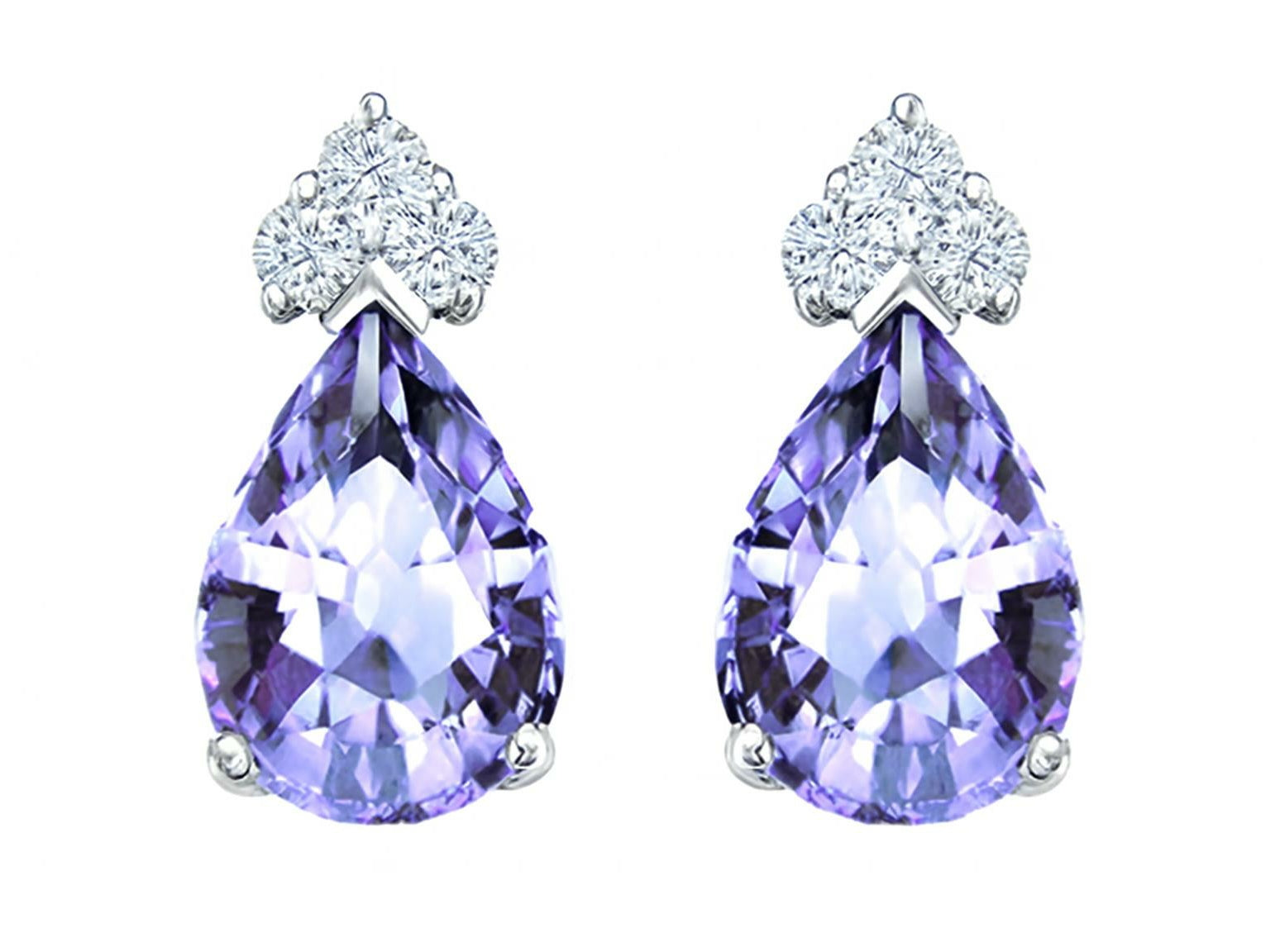 Tommaso Design™ Pear Shape 7x5mm Genuine Tanzanite Earrings