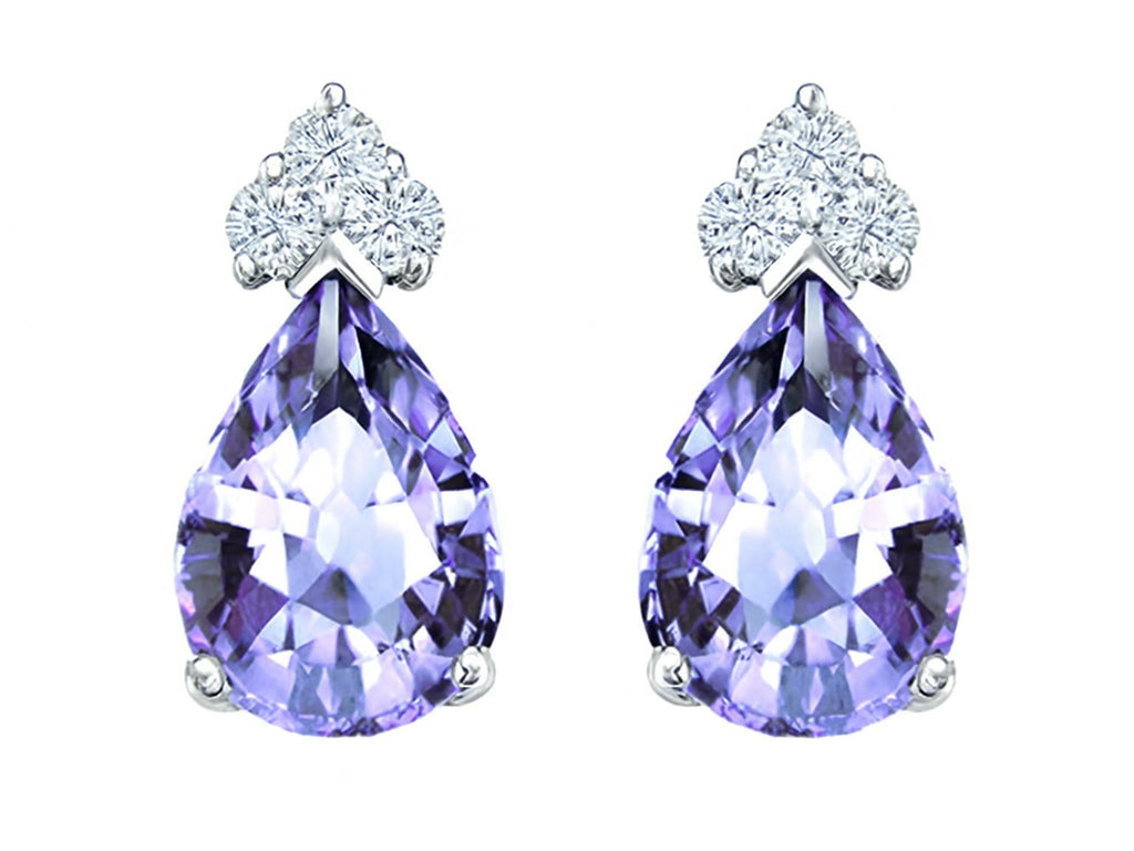 Star K Pear Shape 7x5mm Genuine Tanzanite Earrings